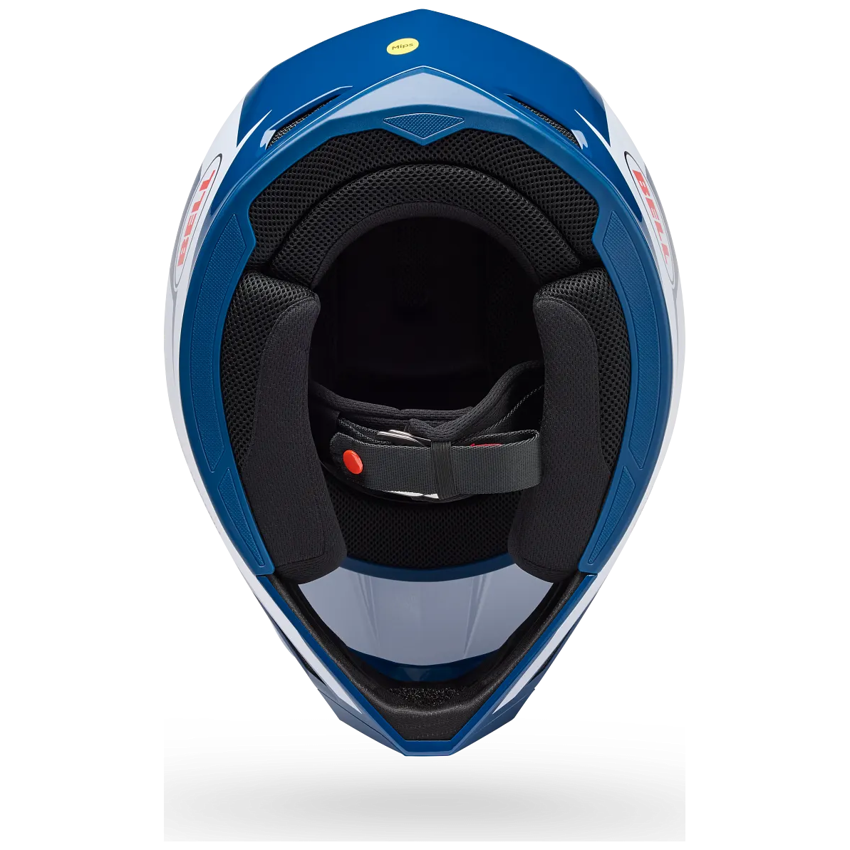 Bell MX-10 MIPS Talon ECE 22.06 Blue / White motocross helmet, interior lining view