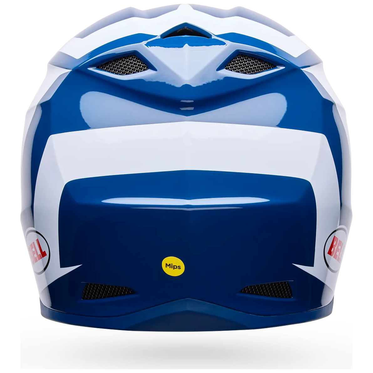Bell MX-10 MIPS Talon ECE 22.06 Blue / White motocross helmet, rear view