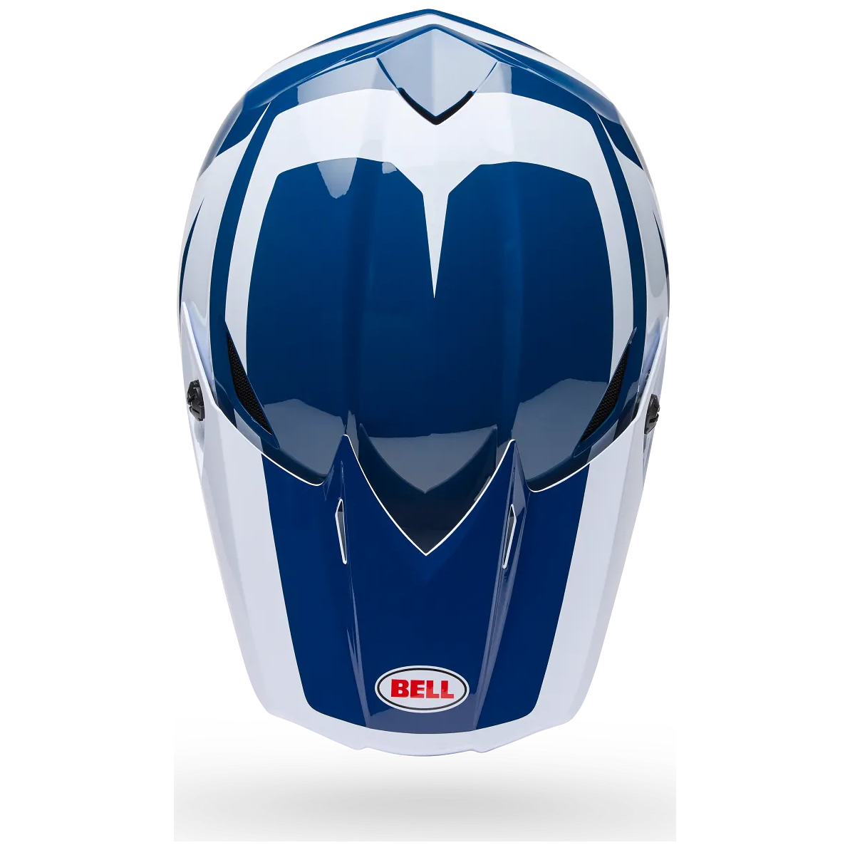 Bell MX-10 MIPS Talon ECE 22.06 Blue / White motocross helmet, top view