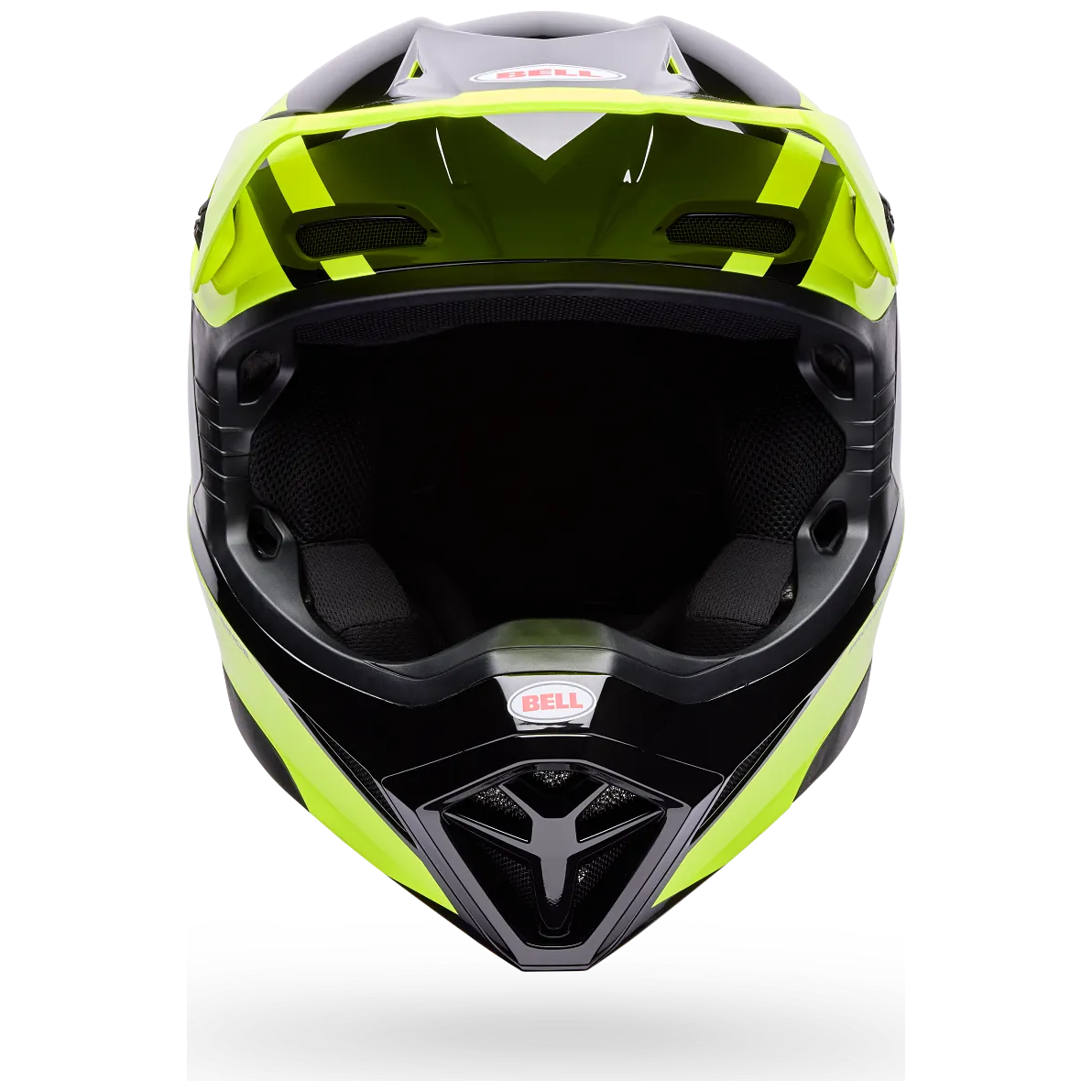 Bell MX-10 MIPS Talon ECE 22.06 Yellow / Black motocross helmet, front view