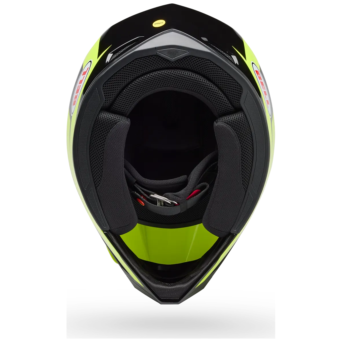 Bell MX-10 MIPS Talon ECE 22.06 Yellow / Black motocross helmet, interior lining view