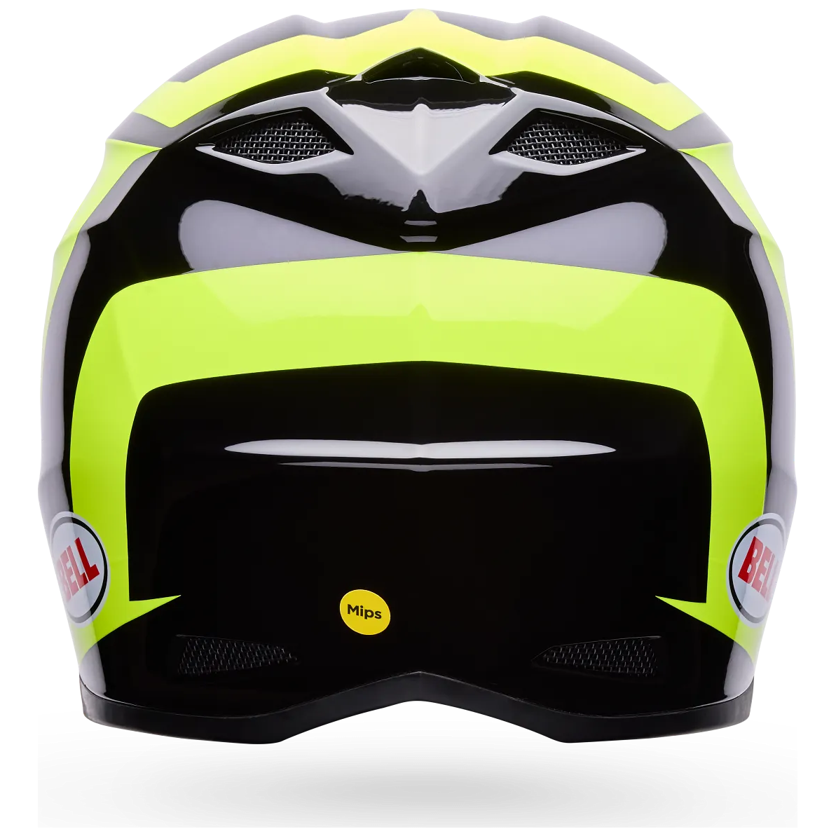 Bell MX-10 MIPS Talon ECE 22.06 Yellow / Black motocross helmet, rear view