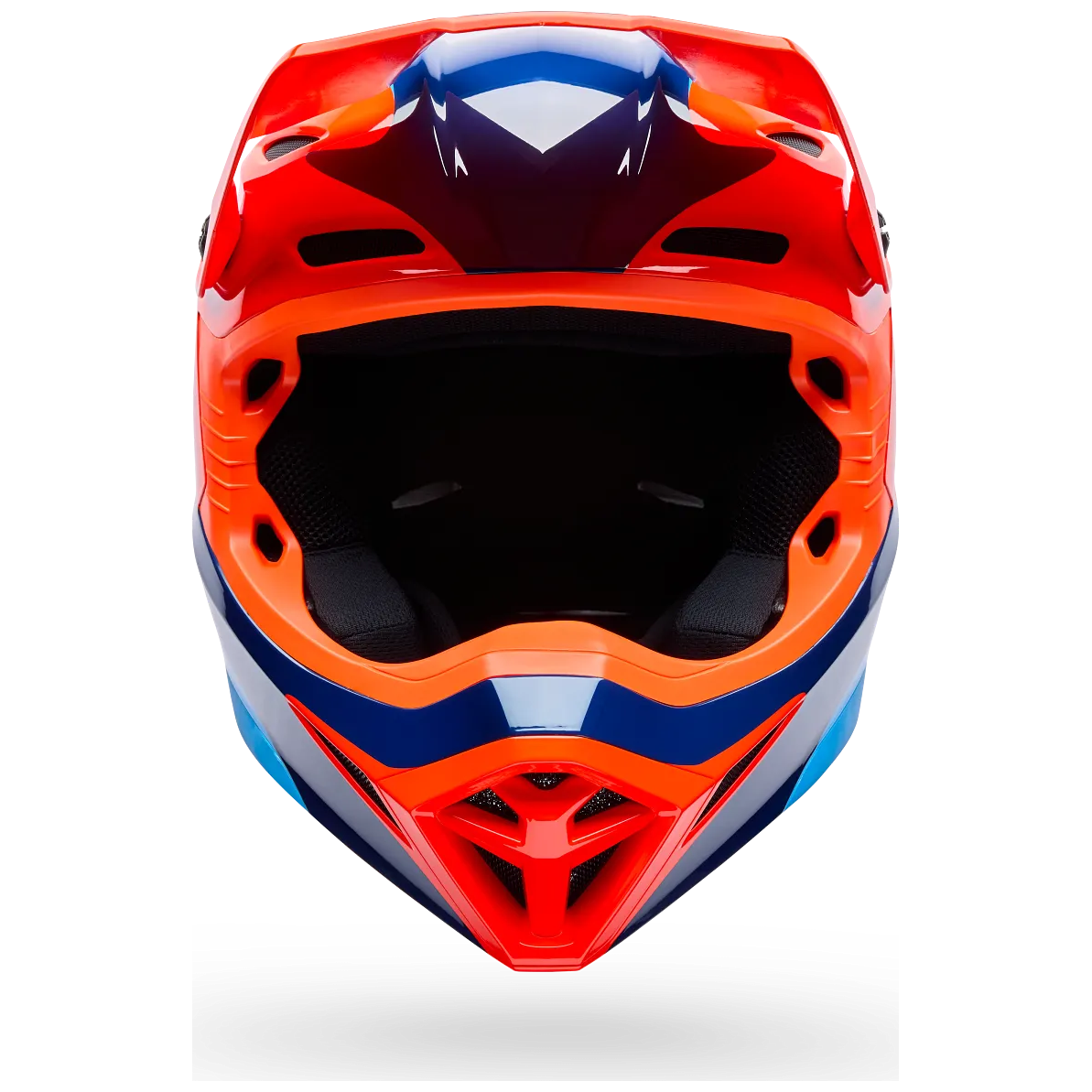 Bell MX-10 MIPS Wave ECE 22.06 Orange / Blue motocross helmet, front view