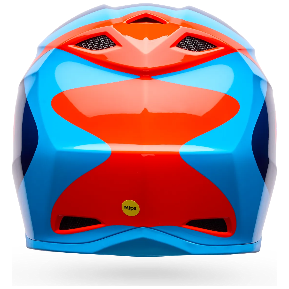 Bell MX-10 MIPS Wave ECE 22.06 Orange / Blue motocross helmet, rear view