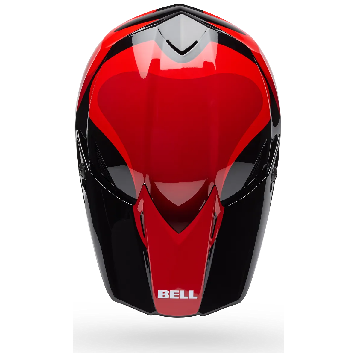 Bell MX-10 MIPS Wave ECE 22.06 Red / Black motocross helmet, top view