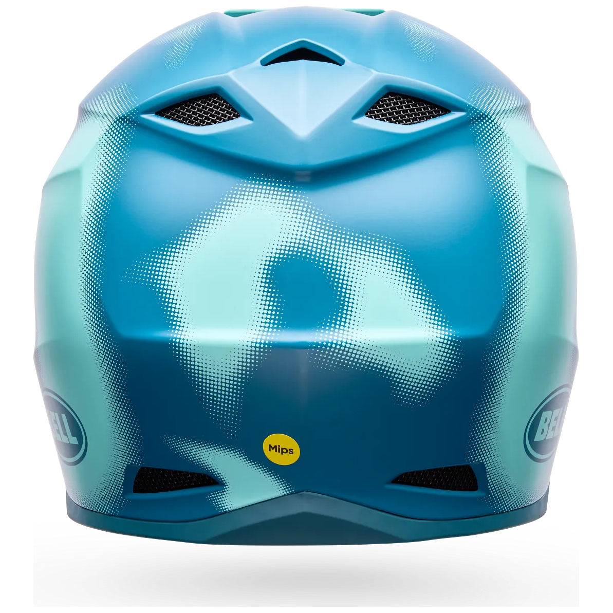 Bell MX-10 MIPS Youth ECE 22.06 Blue Camo motocross helmet, rear view