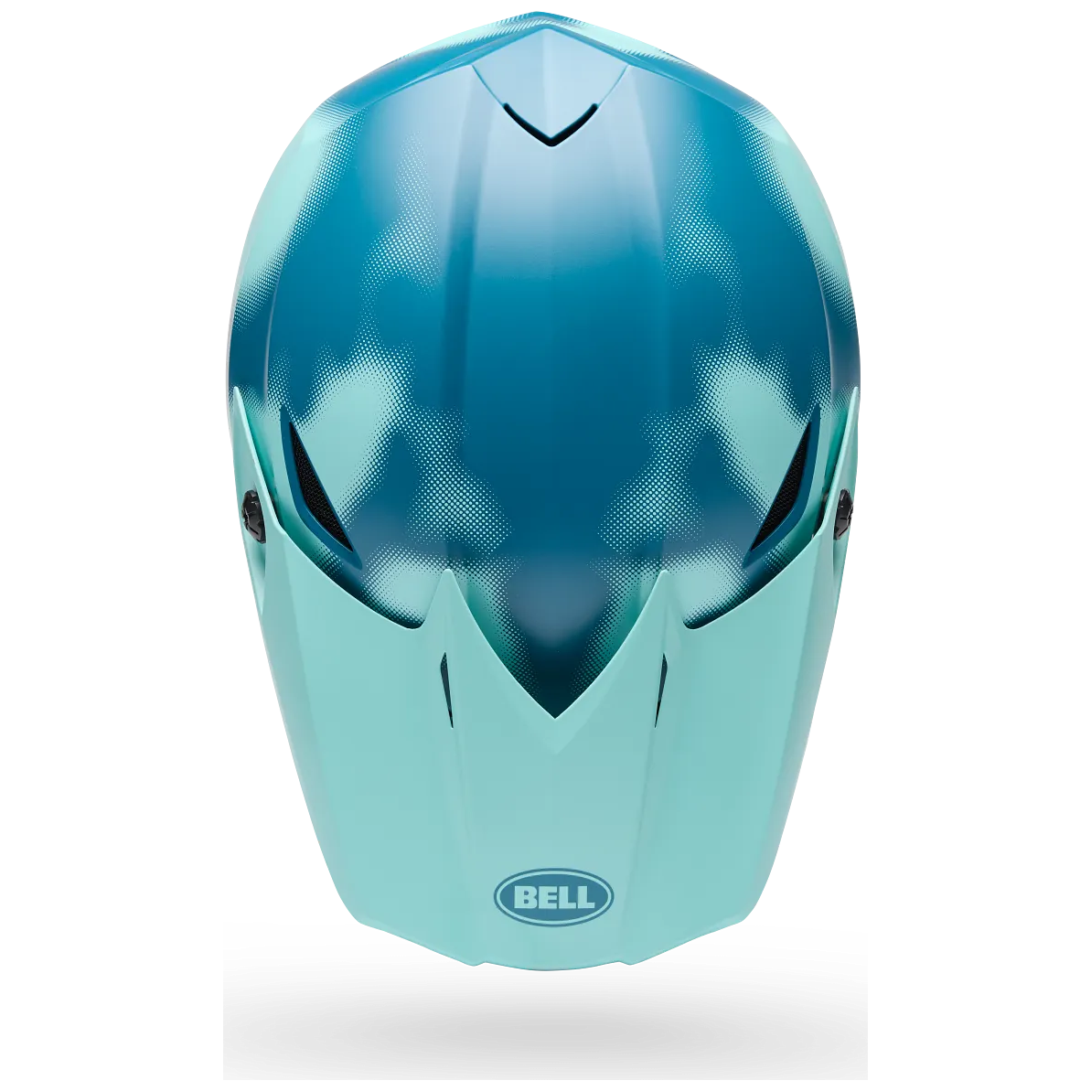 Bell MX-10 MIPS Youth ECE 22.06 Blue Camo motocross helmet, top view