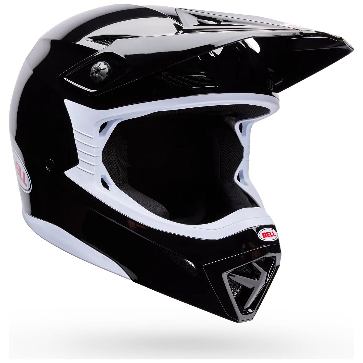 Bell MX-10 MIPS Youth Solid ECE 22.06 Black motocross helmet, front three-quarter view