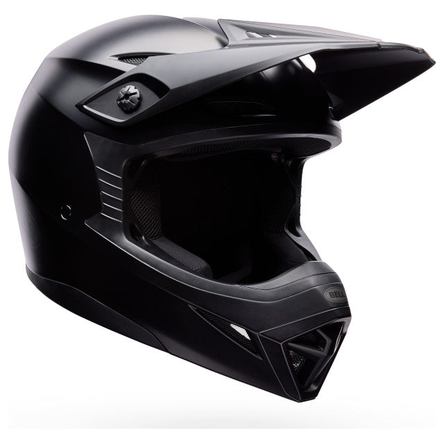 Bell MX-10 MIPS Youth Solid ECE 22.06 Matt Black motocross helmet, front three-quarter view