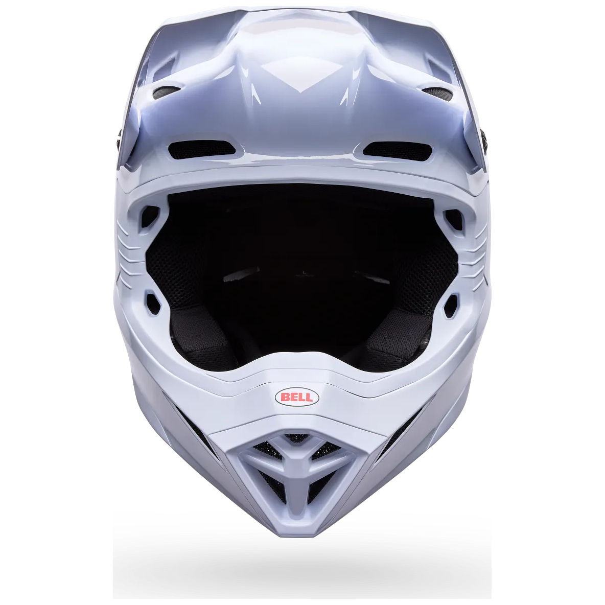 Bell MX-10 MIPS Youth Solid ECE 22.06 White motocross helmet, front view