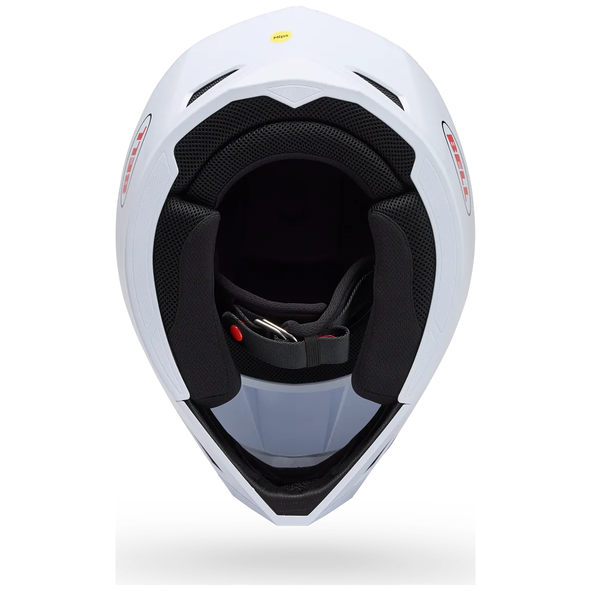 Bell MX-10 MIPS Youth Solid ECE 22.06 White motocross helmet, interior lining view