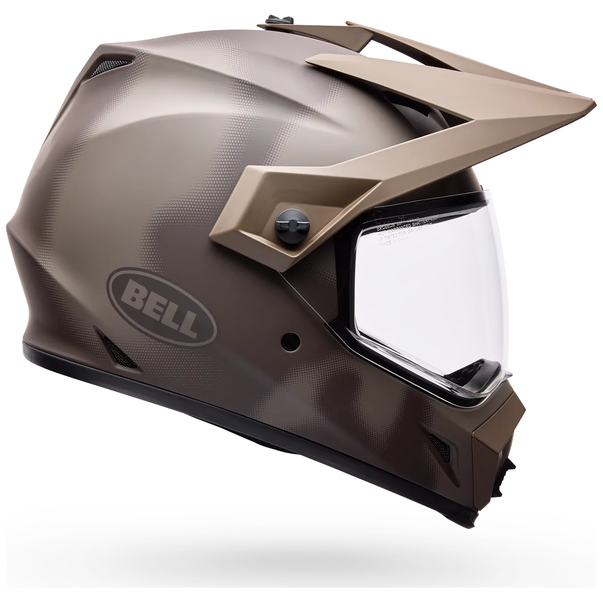 Bell MX-9 Adventure MIPS Compass ECE 22.06 Brown full-face motorcycle helmet, side profile view