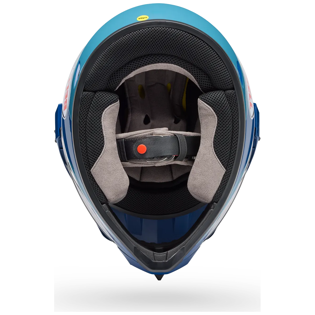 Bell MX-9 Adventure MIPS Motion ECE 22.06 Blue full-face motorcycle helmet, interior lining view