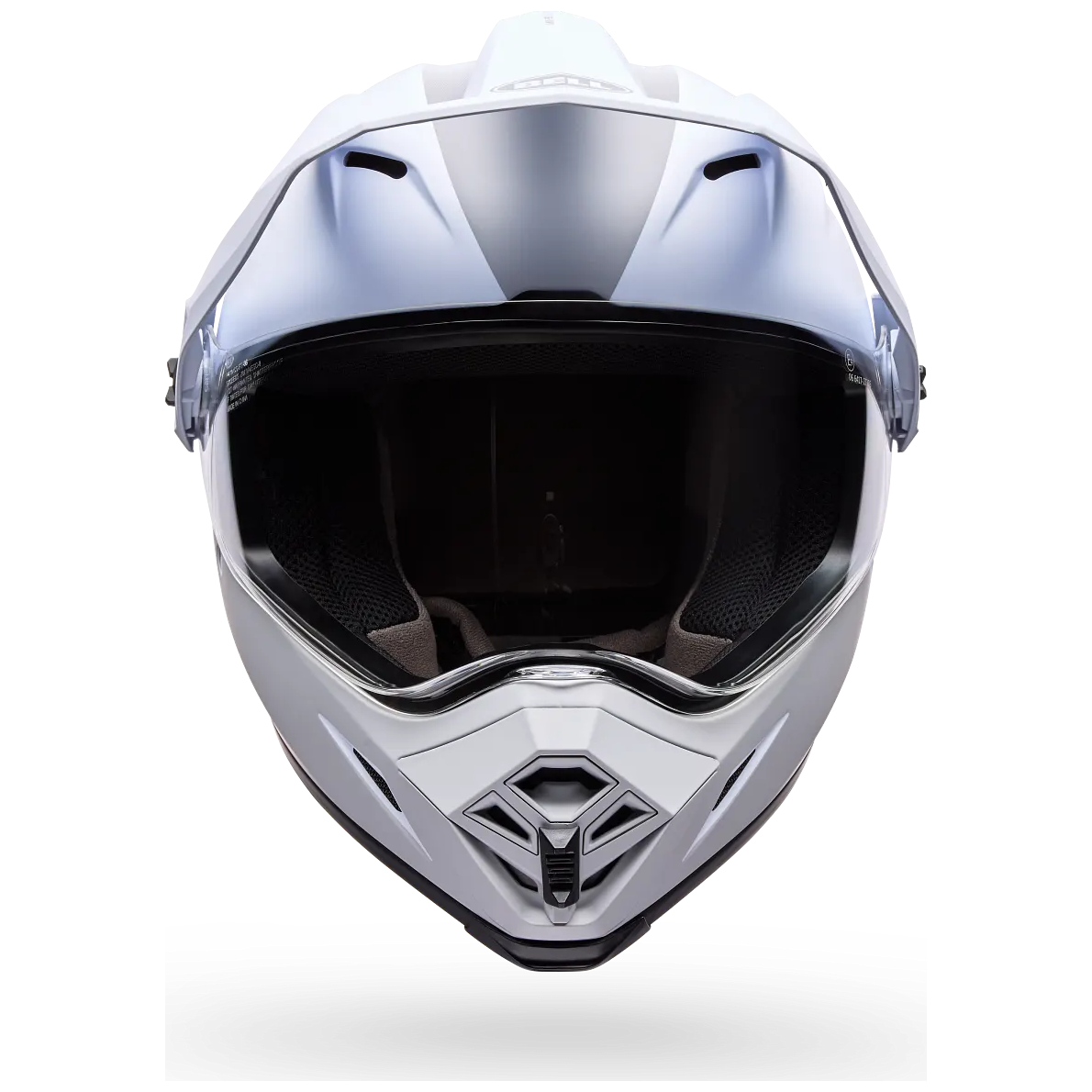 Bell MX-9 Adventure MIPS Trial ECE 22.06 White / Red full-face motorcycle helmet, front view