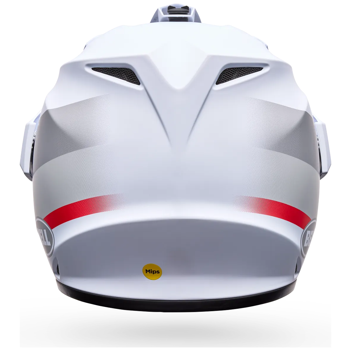Bell MX-9 Adventure MIPS Trial ECE 22.06 White / Red full-face motorcycle helmet, rear view