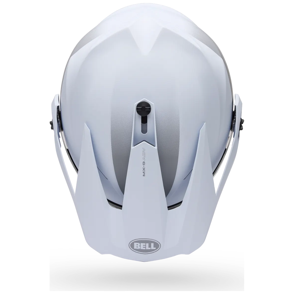 Bell MX-9 Adventure MIPS Trial ECE 22.06 White / Red full-face motorcycle helmet, top view