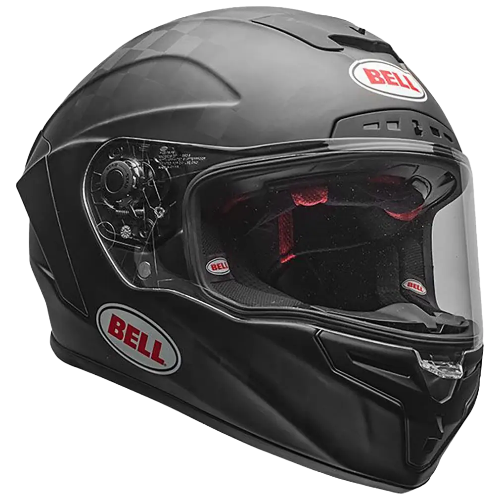 Bell Pro Star Matt Black full-face motorcycle helmet, left side profile view