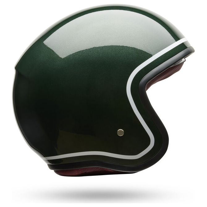 Bell TX-501 Classic ECE 22.06 Gloss Emerald open-face motorcycle helmet, left side profile view