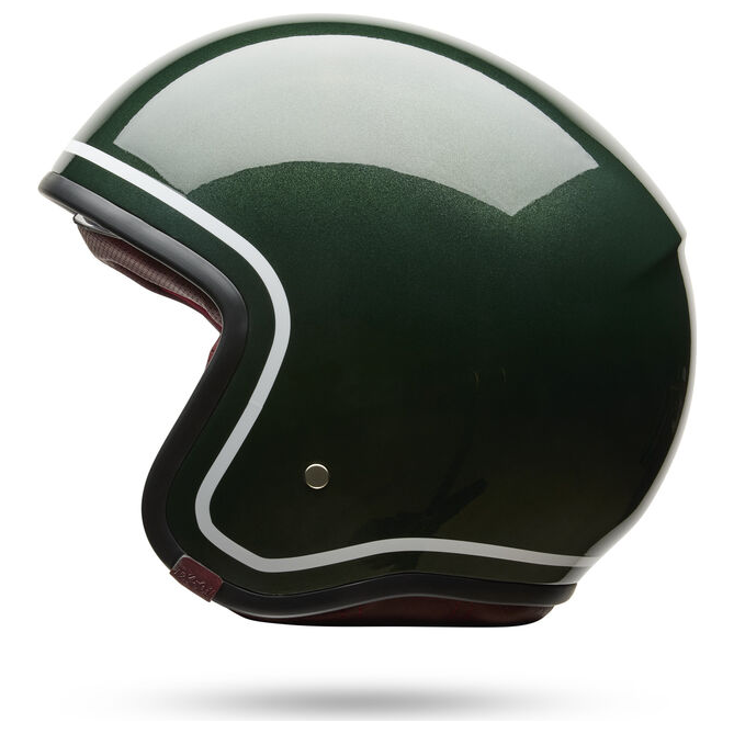 Bell TX-501 Classic ECE 22.06 Gloss Emerald open-face motorcycle helmet, right front three-quarter view