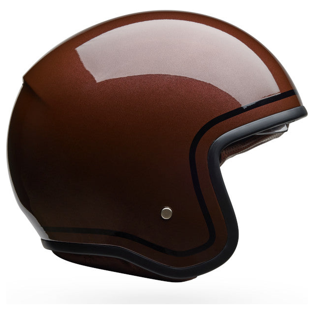 Bell TX-501 Classic ECE 22.06 Gloss Rootbeer open-face motorcycle helmet, side profile view
