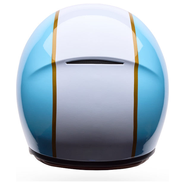 Bell TX-501 Rally ECE 22.06 Blue / White open-face motorcycle helmet, rear view