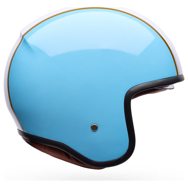 Bell TX-501 Rally ECE 22.06 Blue / White open-face motorcycle helmet, side profile view