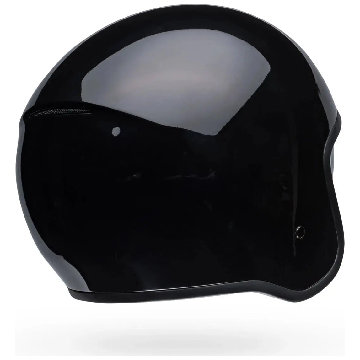 Bell TX-501 Solid ECE 22.06 Black open-face motorcycle helmet, opposite rear three-quarter view