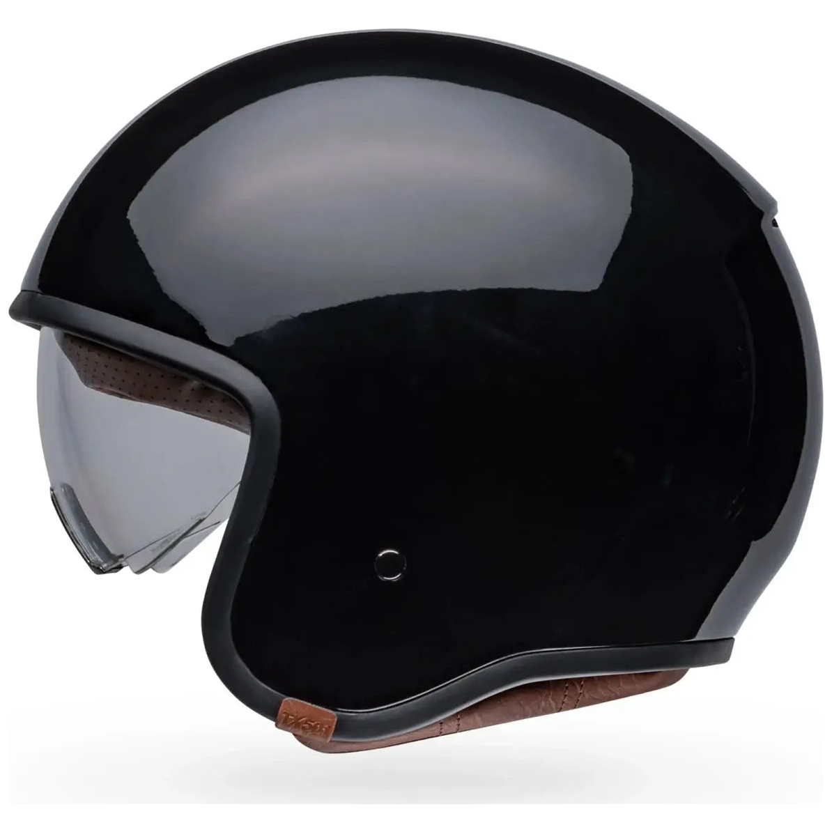 Bell TX-501 Solid ECE 22.06 Black open-face motorcycle helmet, opposite side with visor view