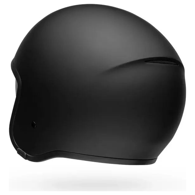 Bell TX-501 Solid ECE 22.06 Matt Black open-face motorcycle helmet, rear three-quarter view