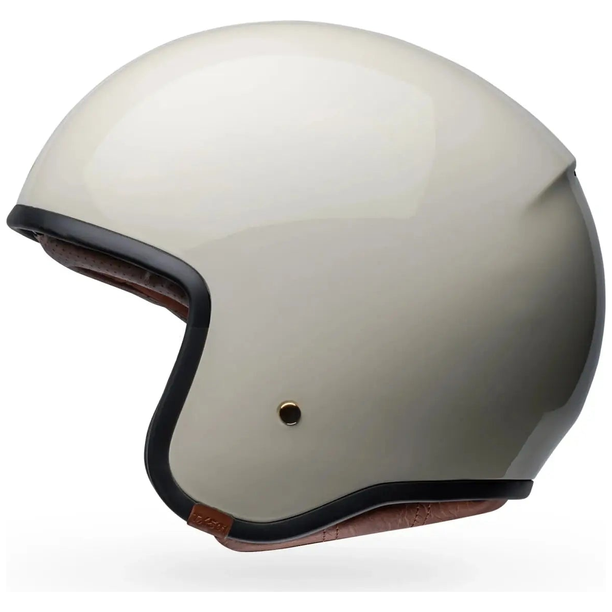 Bell TX-501 Solid ECE 22.06 Vintage White open-face motorcycle helmet, right side profile view