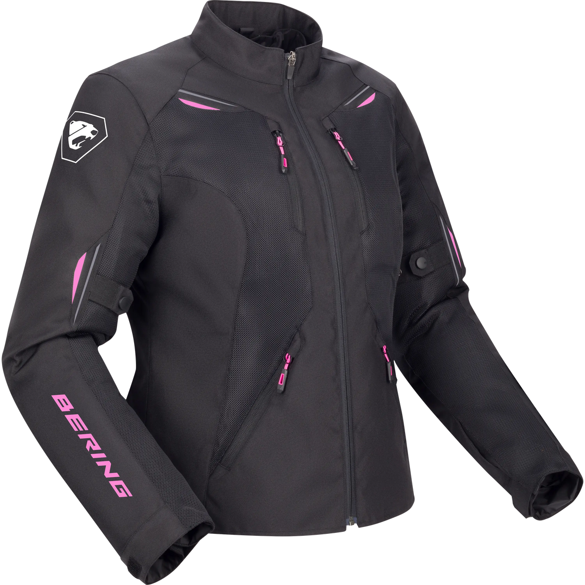 Bering Lady Brazilia BTB2306 Black / Fuchsia textile jacket, three-quarter view