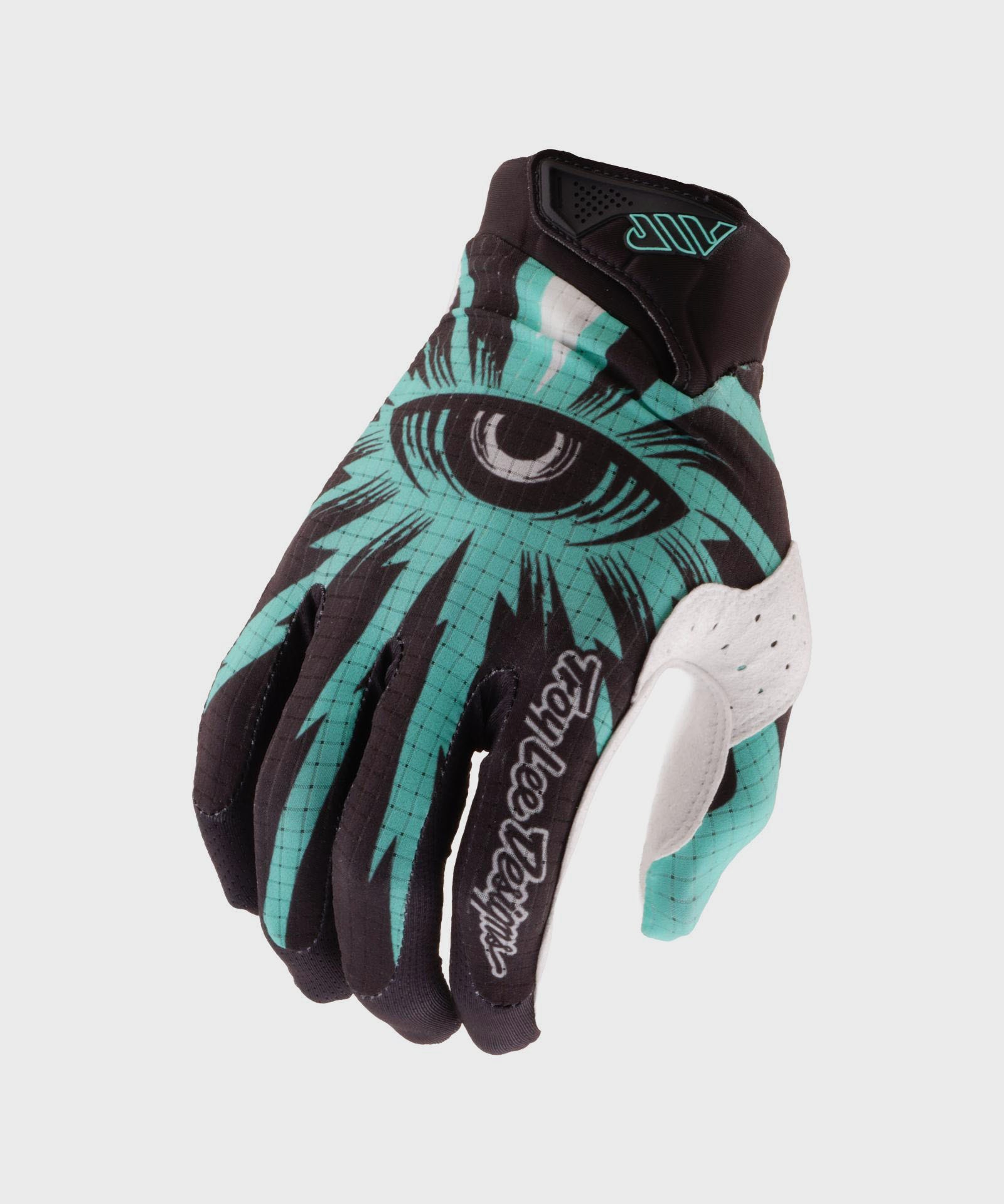 Troy Lee Designs Air Cycle Gloves Cyclops Carbon / Real Teal - FREE UK Shipping, FREE 365 Day Returns | Moto Central