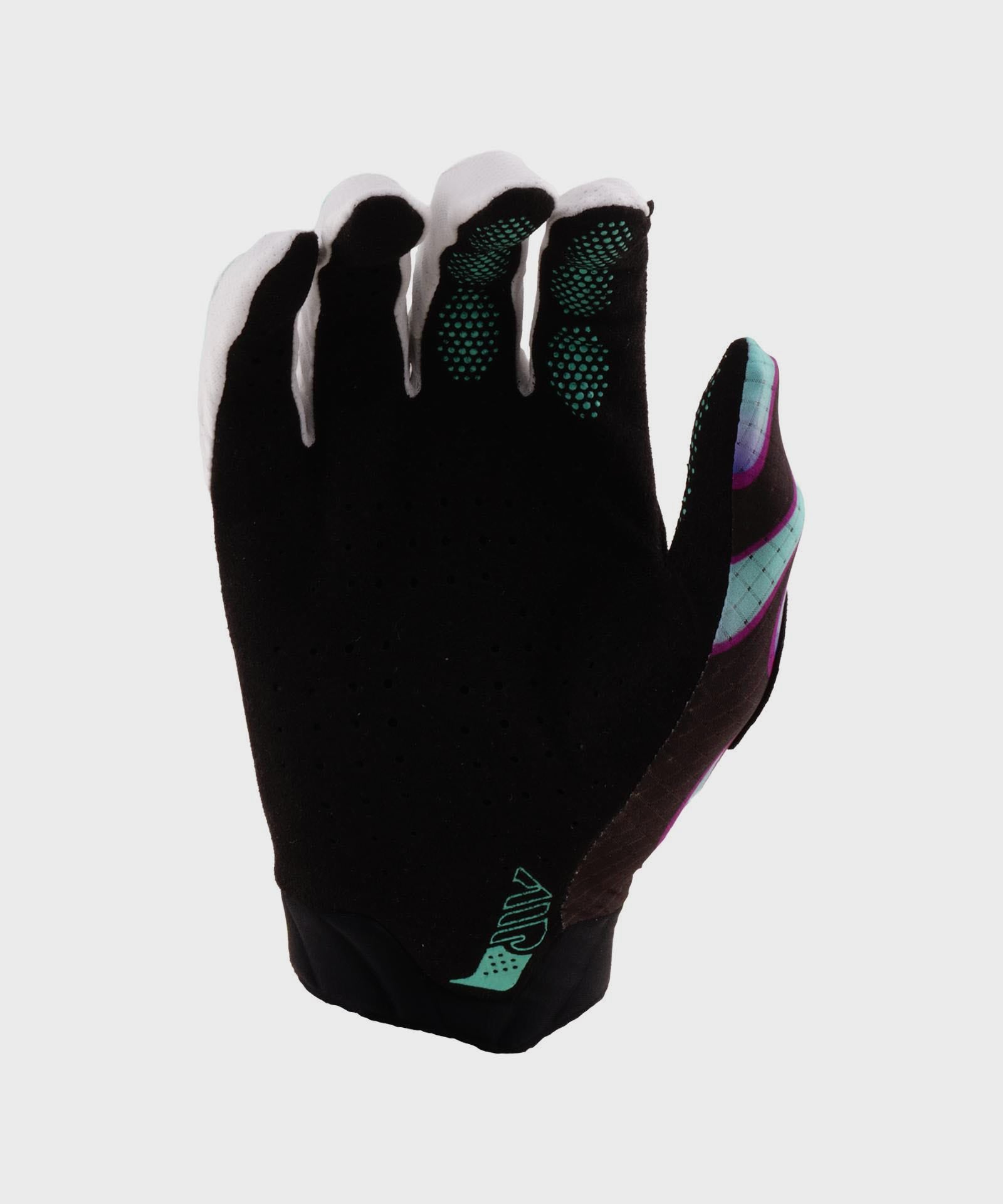 Troy Lee Designs Air Cycle Gloves Overspray Black / Real Teal - FREE UK Shipping, FREE 365 Day Returns | Moto Central