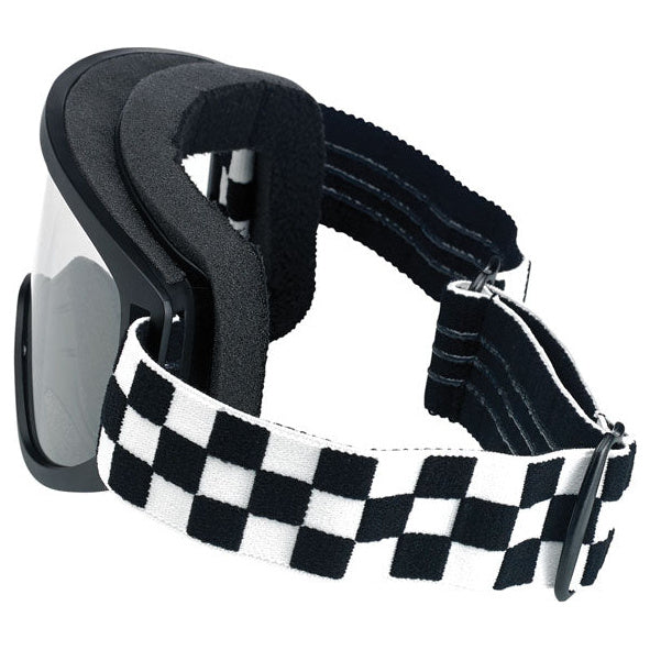 Biltwell Moto 2.0 Checkers Goggles Black / White, motocross goggles, strap view