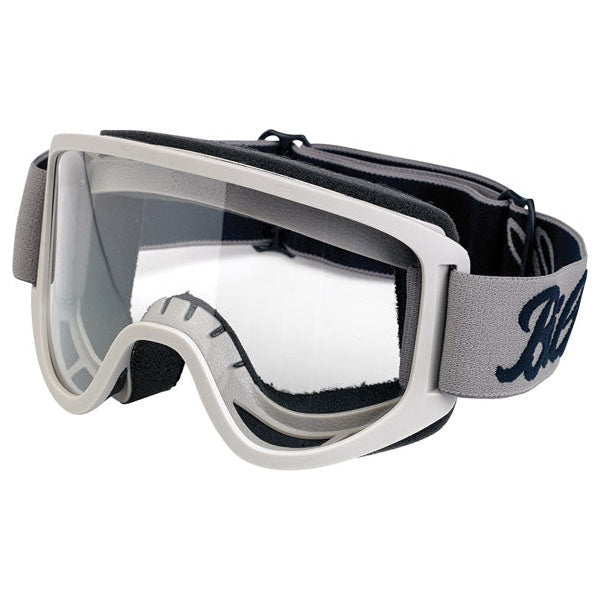 Biltwell Moto 2.0 Script Goggles Titanium, motocross goggles, front view