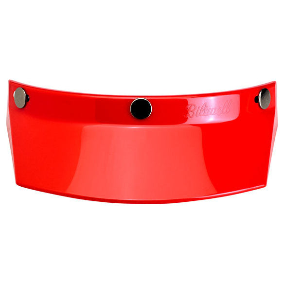 Biltwell Moto Visor Red, motorcycle helmet visor, front view