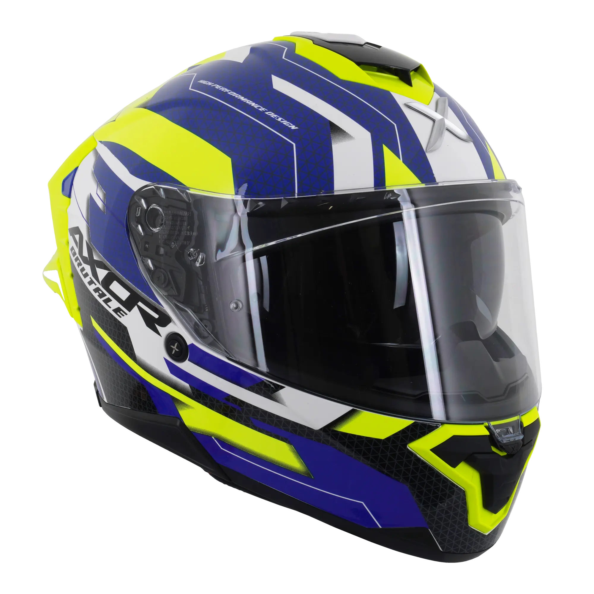 Axor Brutale With Dual Spoiler Plexus Blue / Fluo Yellow FREE UK Delivery, FREE 365 Day Returns | Moto Central