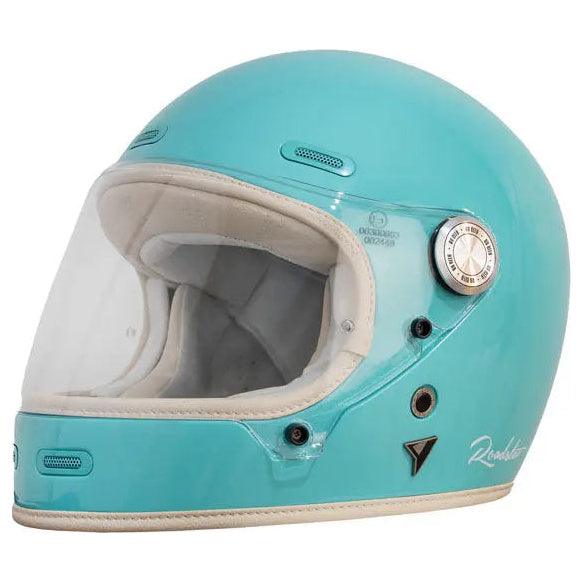 ByCity Roadster 3 Aqua full-face motorcycle helmet, front-right three-quarter view