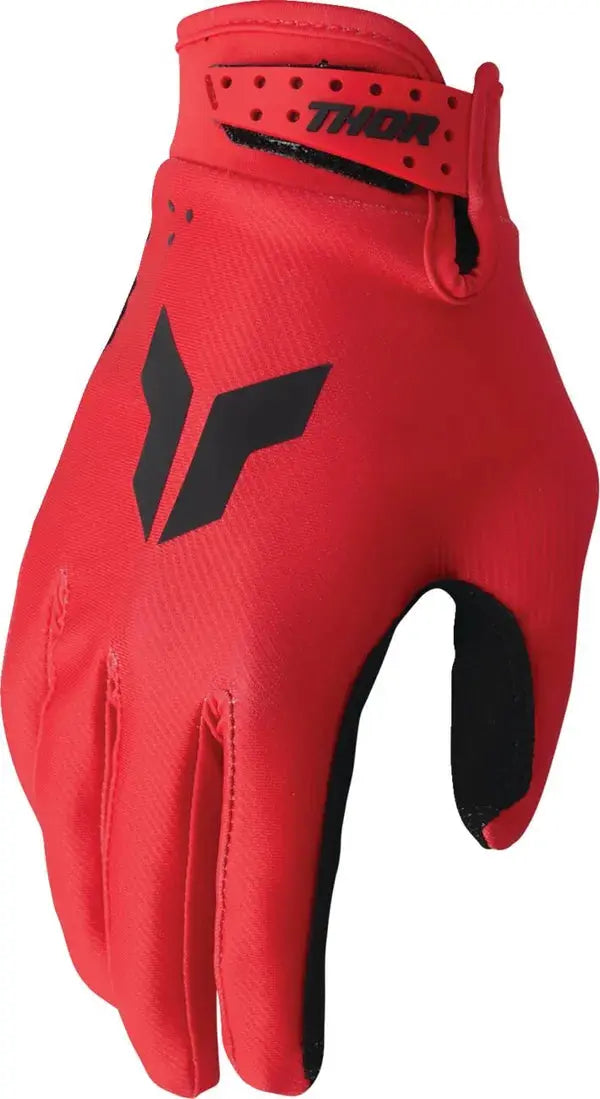 Thor Launchmode Textile Gloves Red - FREE UK Shipping, FREE 365 Day Returns | Moto Central