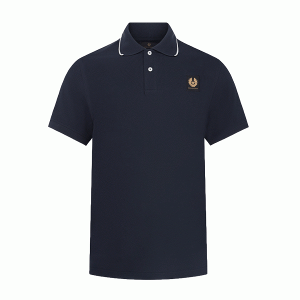 Belstaff Tipped Polo T-Shirt Dark Ink, front view