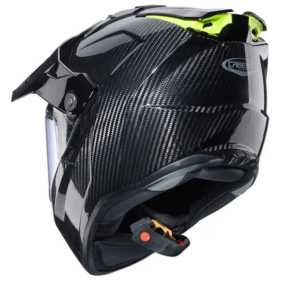 Caberg Tanami Carbon Black, rear-left three-quarter view