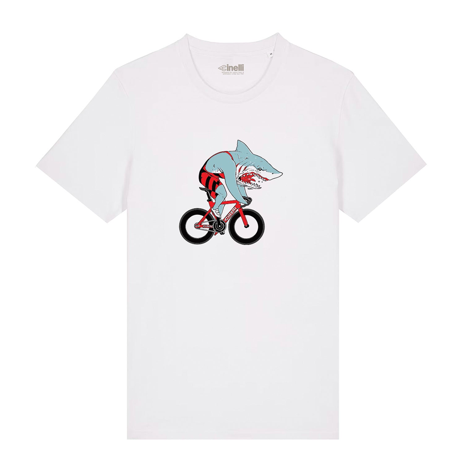 Cinelli Sam Turner Shark T-Shirt White - FREE UK Shipping, FREE 365 Day Returns | Moto Central