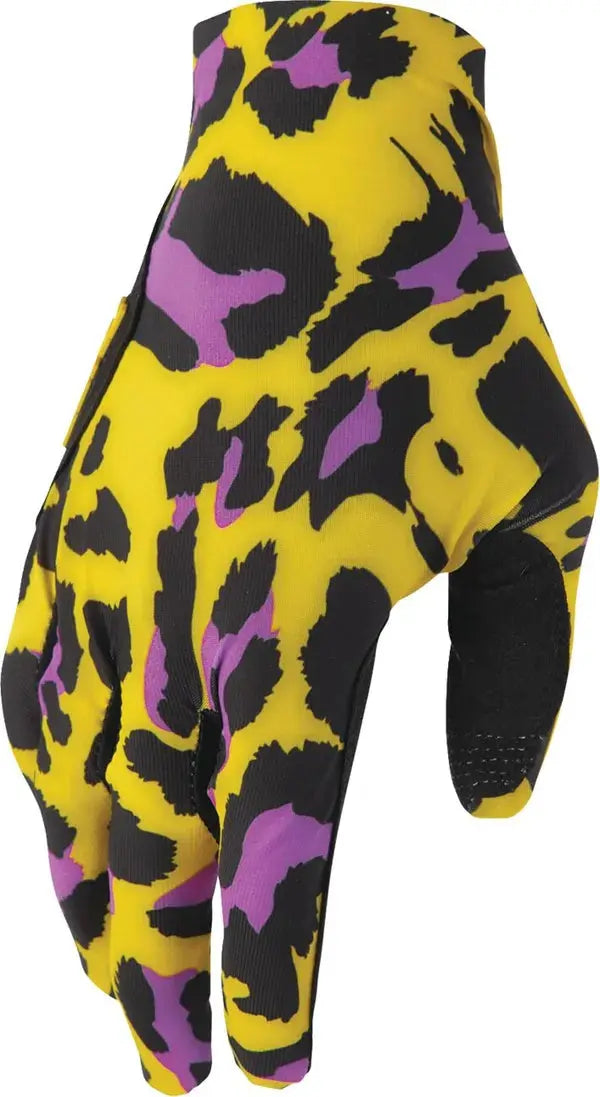Thor Sportmode Cheetah Textile Gloves Yellow / Purple - FREE UK Shipping, FREE 365 Day Returns | Moto Central