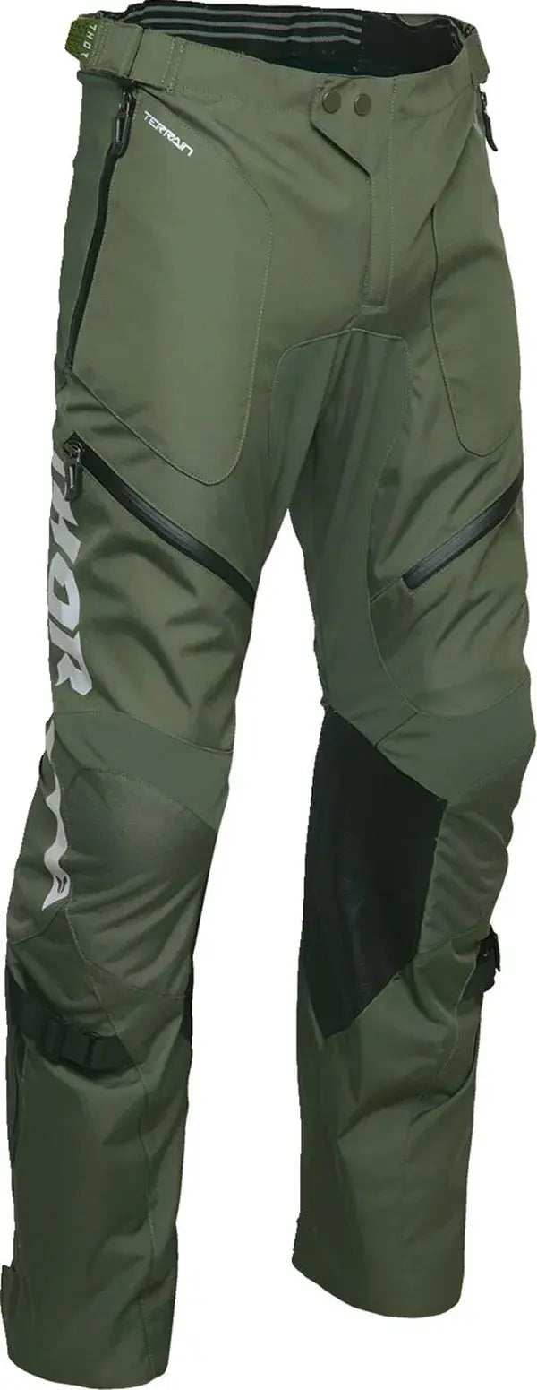 Thor Terrain Over-the-Boot MX Textile Trouser Charcoal Grey / Military Green - FREE UK Shipping, FREE 365 Day Returns | Moto Central