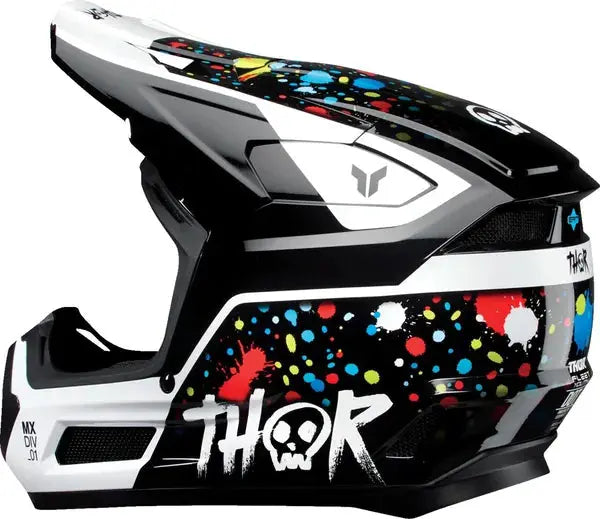 Thor Fleet Youth Splat Black - FREE UK Shipping, FREE 365 Day Returns | Moto Central