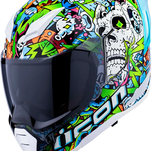 Icon Ultraflite Doodle 3 MIPS Full Face Helmet Blue FREE UK Delivery