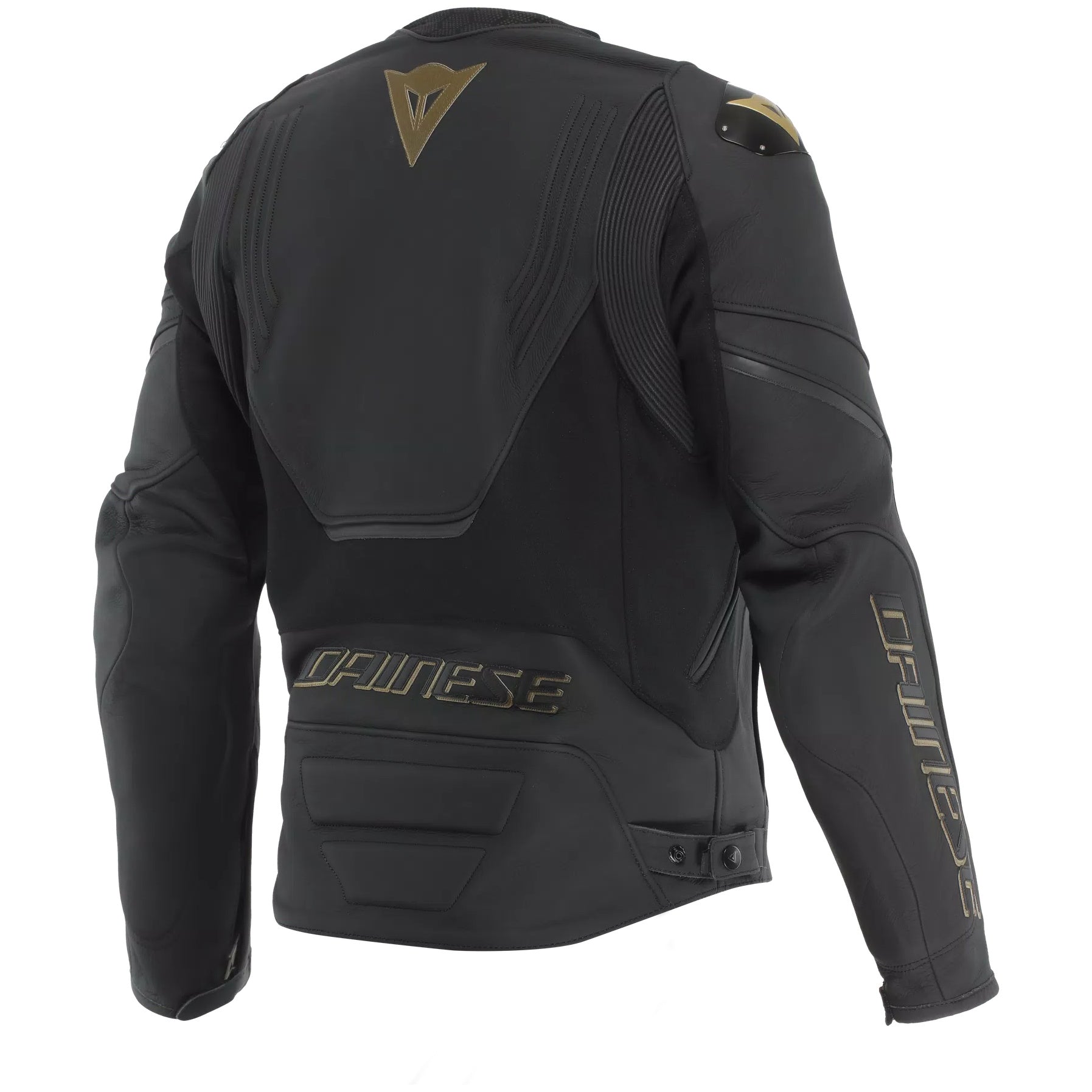 Dainese Racing 5 Leather Jacket Black / Gold, rear view