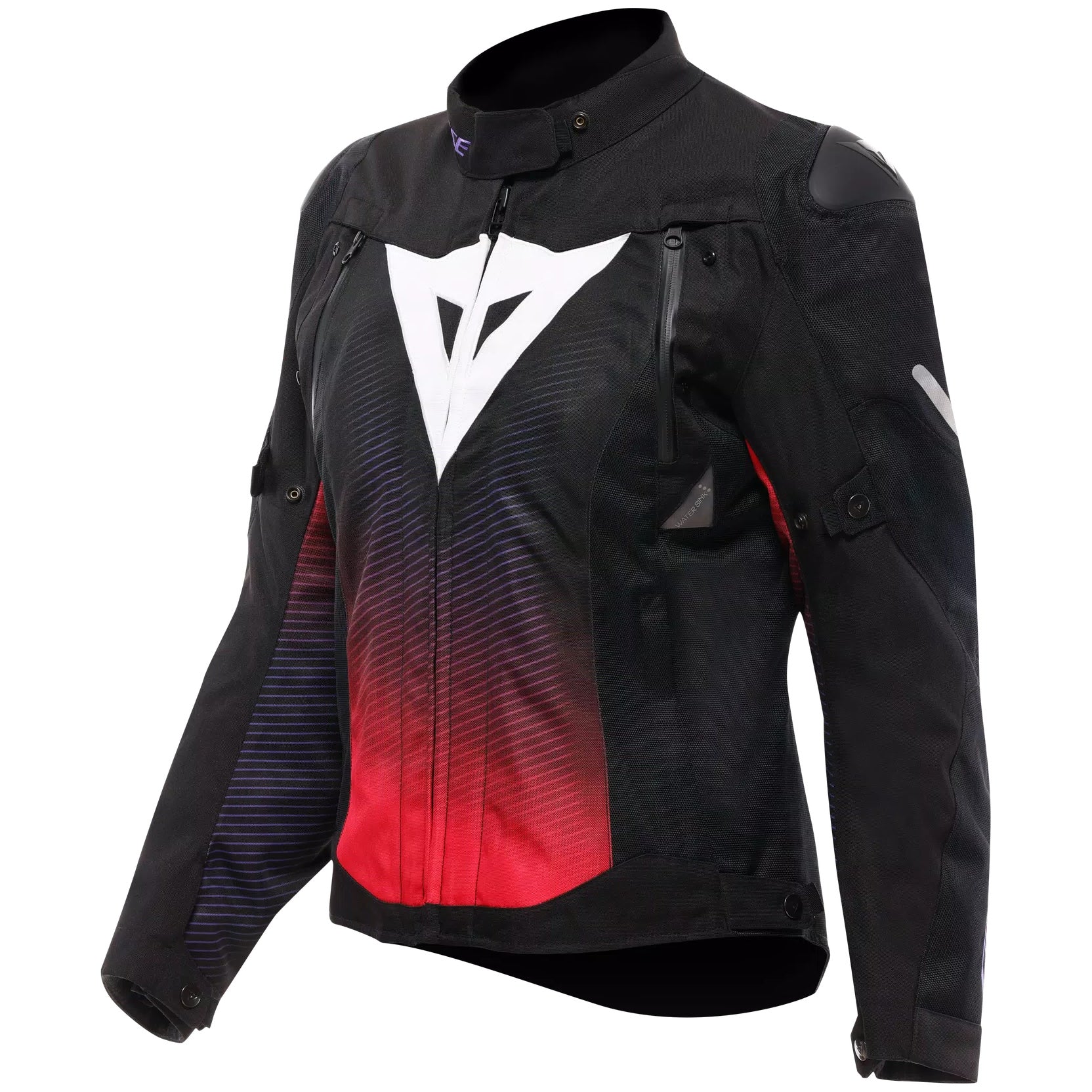 Dainese Super Sprint D-Dry Ladies Textile Jacket Black / Fuchsia / White, front view