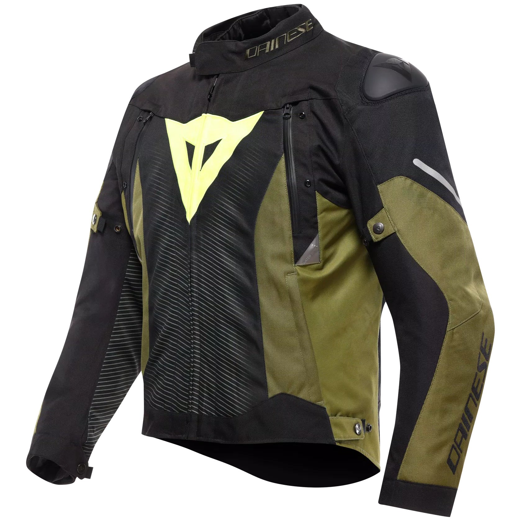 Dainese Super Sprint D-Dry Textile Jacket Black / Fluo Yellow, front view