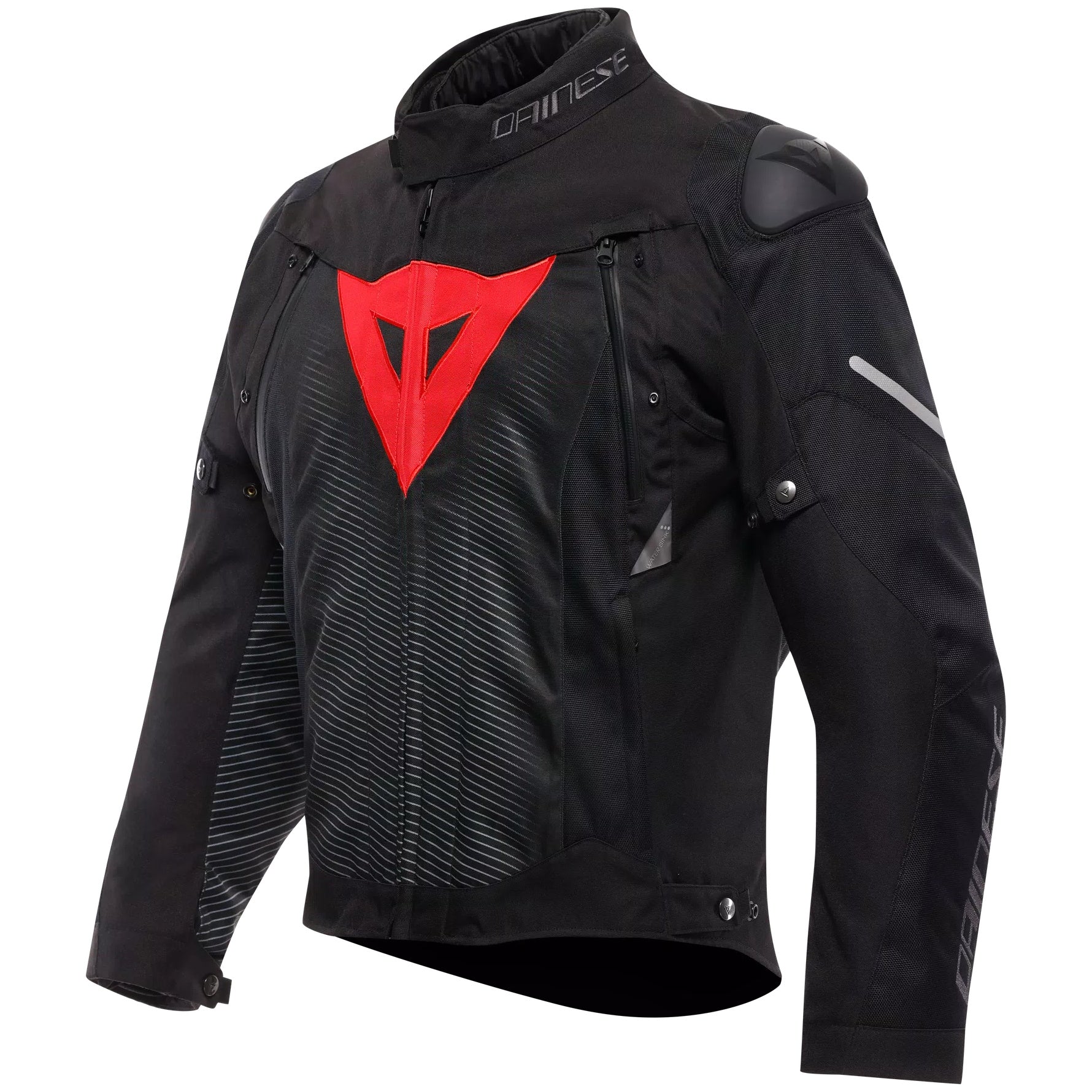 Dainese Super Sprint D-Dry Textile Jacket Black / Lava Red, front view